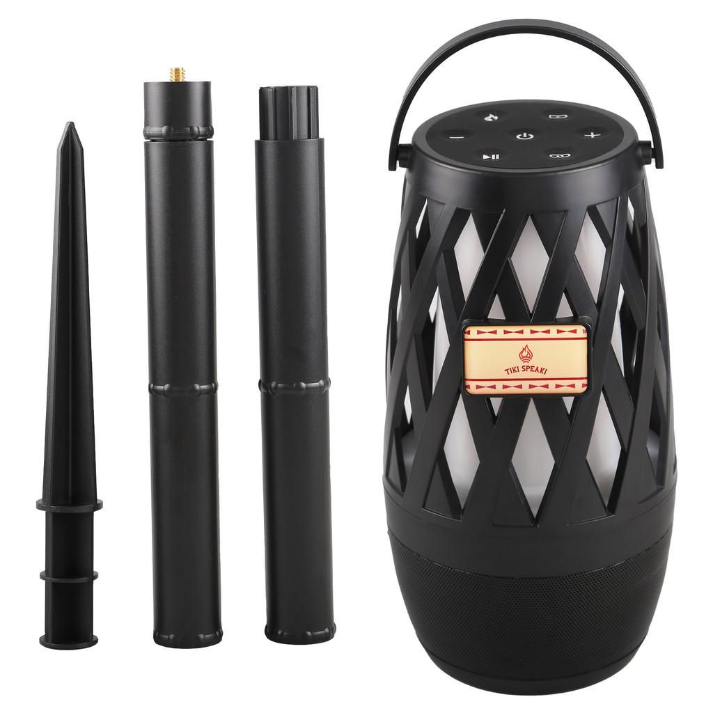 Let's get this party started with the Swagman Tiki Bluetooth speaker with the included grass stake!
